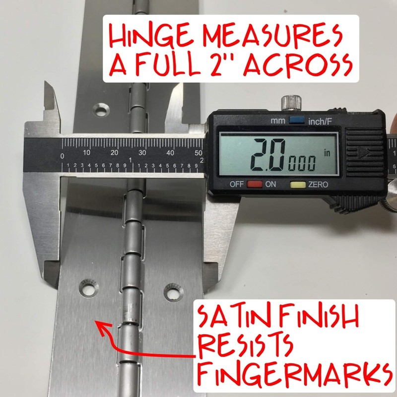 Heavy Duty 2" x 24" 201 Stainless Steel Piano Hinge