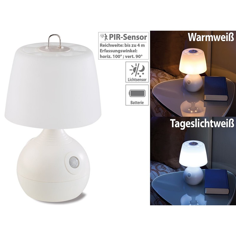 Lunartec Wireless Bedside Lamp: Set of 2 LED Table Lamps,