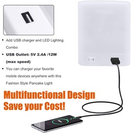 Facon 12V LED Ceiling Dome Light with USB Charger, High Speed Charging 5V 2.4A, 12V DC Interior Light with On&Off Switch for RV Motorhomes Camper Caravan Trailer Boat
