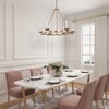 classy leaves Gold Chandeliers for Dining Room, 6-Light Wagon Wheel