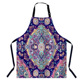 BGBDEIA Ethnic Mandala Pattern Kitchen Apron for Women Men, Unisex Adjustable Cooking Apron, Waterproof Apron for Home Kitchen, Restaurant, Coffee House