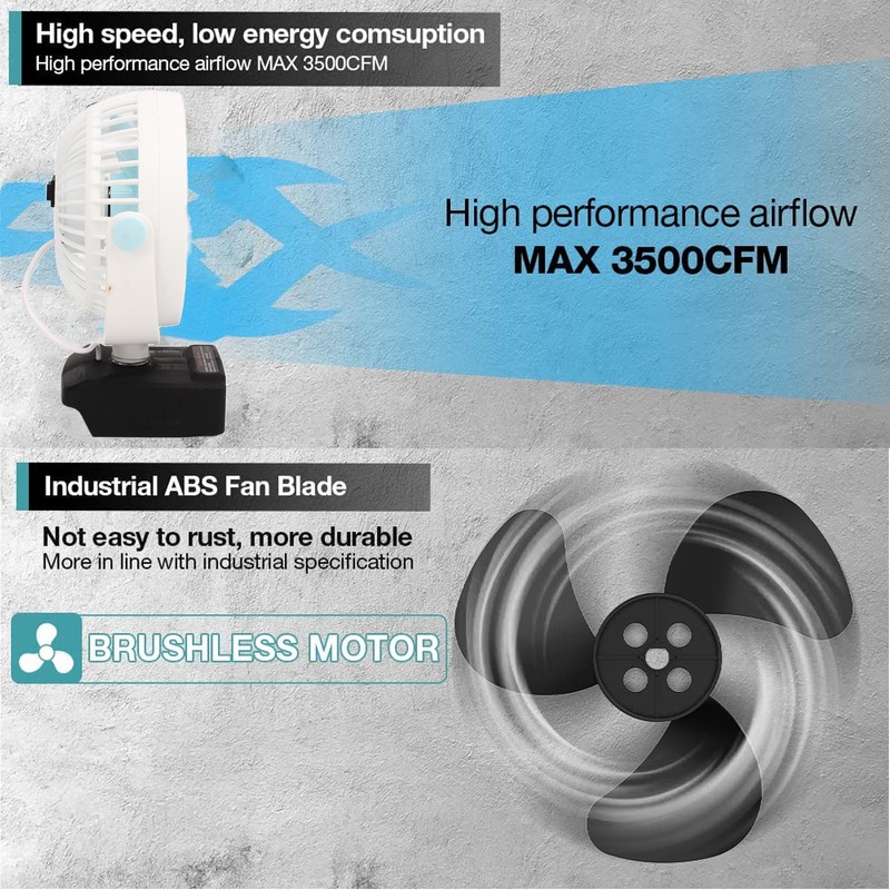 5in Cordless Fan Rechargeable Desk Fan Battery Powered Small Electric