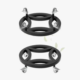 Zhongma 2 Pack 8.7" Plant Caddy with Wheels, Heavy Duty Construction, 200 Lbs Capacity, Load-Bearing Wheels with Brakes, Without Installation Required