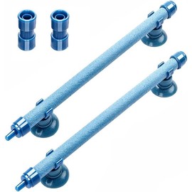 Zodazoqa 2 PCs 10 Inch Aquarium Bubble Wall Air Stone Bar, Air Stone Bar Tubes with Suction Cups, Spray Aeration for Fish Tank Hydroponics Pump，Blue