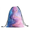 Marble Printed Gymnastics Grip Bag Golden Foil Drawstring Bag Blue