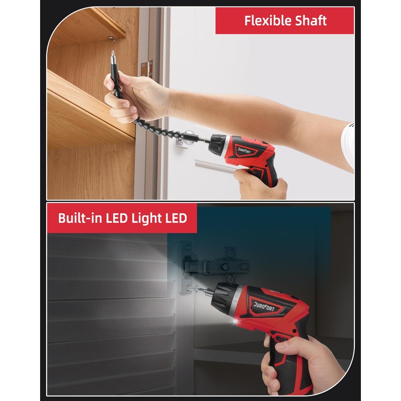 DuroFort Cordless Electric Screwdriver Set, 8V 10Nm Rechargeable Power Electric