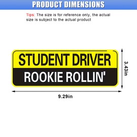 GAOLAOSY 3PCS Rookie Rollin Student Driver Magnet for Car, Reflective Removable Car Bumper Sticker Decal, Weather Resistant Funny Safety Attention Signs for Novice Rookie Driver (Pattern3)