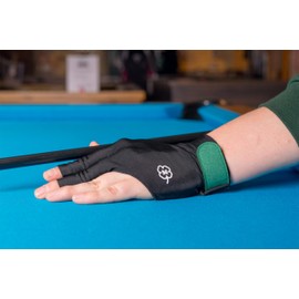 McDermott Billiard Pool Cue Glove - for Left Hand (Right-Handed Player) (Black, Small)