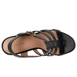 Cole Haan Women's Josie Fisherman Wedges Sandal, Black Leather, 8