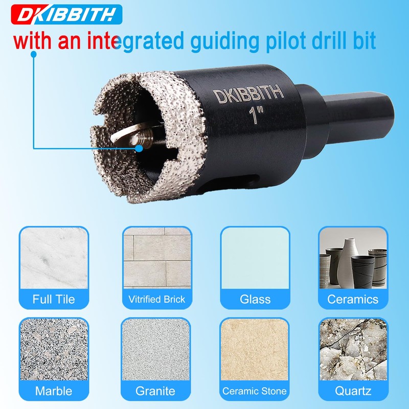 1" Diamond Hole-Saw Bits with Pilot Drill Bit - 2pc