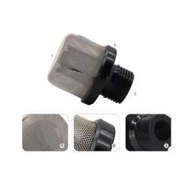 288716 Inlet Suction Strainer and 288749 Airless Spray Gun Filter Combination Fit for Airless Paint Spray Gun Black