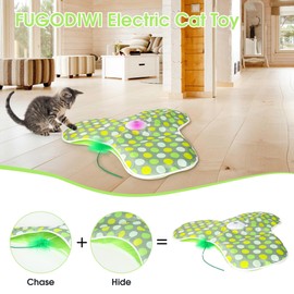 FUGODIWI Cat Toys for Indoor Cats, Interactive Cat Toys for Kitten, Chirping & Motion Activate Automatic cat Toys, Cat Hunting Game Hide and Seek for Bored Adult Cats