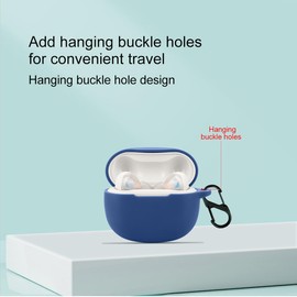 QWYJ for Skullcandy Rail Case Carcasa Protectora de Silicona, para Skullcandy RailFunda con Mosquetón Llavero Anti-perdida (Negro)