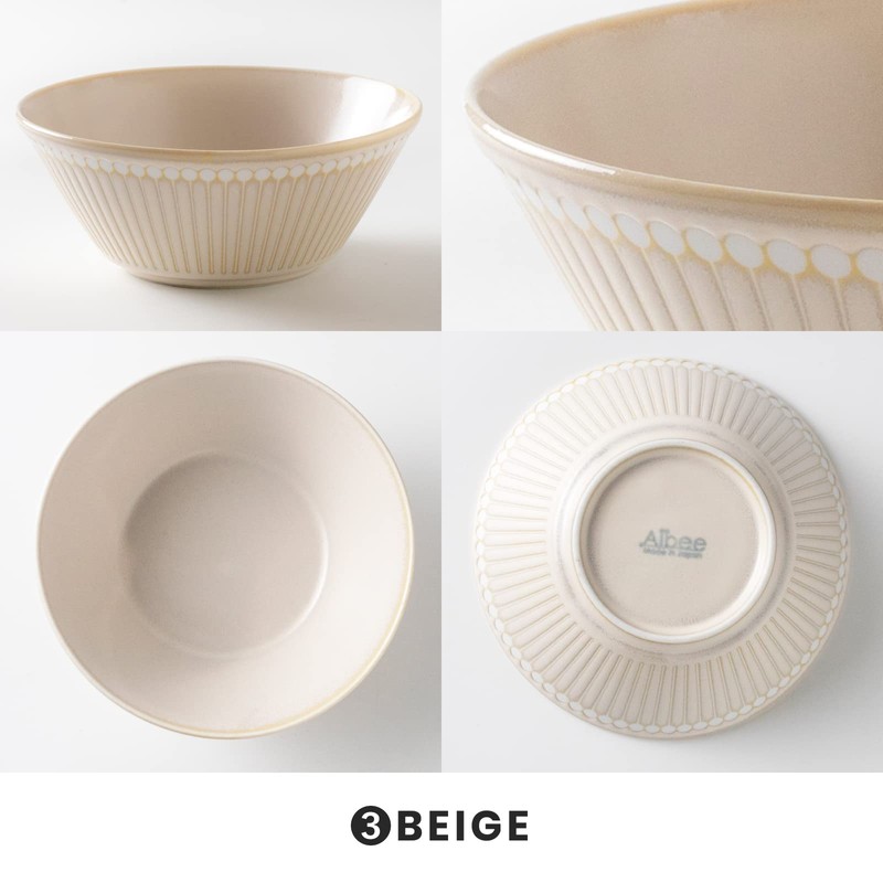 Minoru Pottery Mino Ware Albee 160 Pack Bowl, Beige