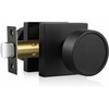 Haidms Black Passage Door Knobs Interior, Heavy Duty Round No