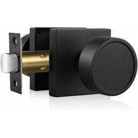 Haidms Black Passage Door Knobs Interior, Heavy Duty Round No Key Matte Black Closet Door Knobs for Hall Closet, Passage Doorknobs Hallway