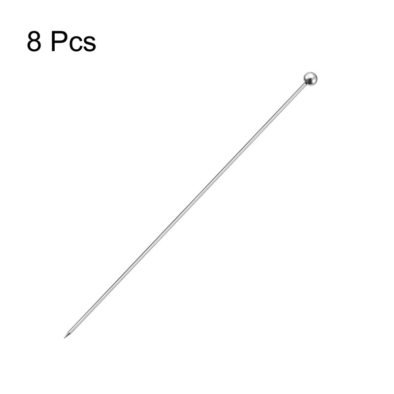 sourcing map Cocktail Toothpicks, 8Pcs 8.2 Inch Stainless Steel Extra