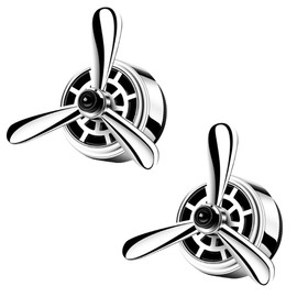 UHANBUT Car Air Freshener Outlet Clip, Stylish Propeller Dashboard Air Vent Trim Clips, Air-Driven Fragrance Diffuser, Creative Automotive Interior Decoration Accessories for Women Men (Silver, 2PCS)