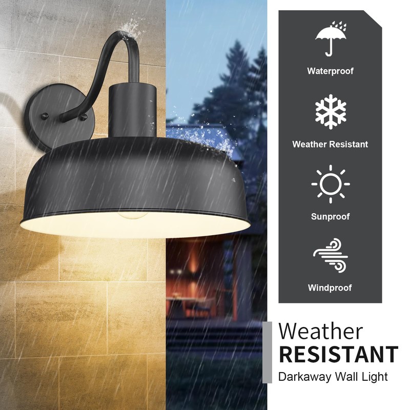 Darkaway Solar Barn Light for Outdoor, Dusk to Dawn Outside