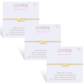 MANVEN Sister Bracelets for 3 Gift for Sisters Birthday Gifts Big Sisters Best Friends Mathcing Bracelet Presents for Sister BFF Friendship Christmas Long Distance Bracelets Gift for Girls Women
