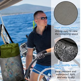 Gersoniel 3 Pack Boat Trash Bags Trash Can Accessories Container Portable Boat Storage for Fishing(Khaki, Blue, Army Green)