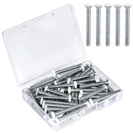 AIEX Long 6-32 Thread White Wall Plate Screws Outlet Cover Screws Switch Cover Screws Replacement (35Pcs, 1.2Inch, White)