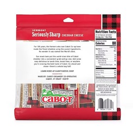 Cabot Creamery Seriously Sharp Snack Pack Cheddar Cheese, 24 ct./0.75 oz.
