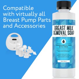 2-Pack of 8 Oz Breast Milk Removal Soap - Clean Your Pump Parts, Bottles, Nipples and Nursing Apparel Quick - 16 Total Ounces - Fragrance-Free, Dye-Free - Made in The USA - by IMPRESA