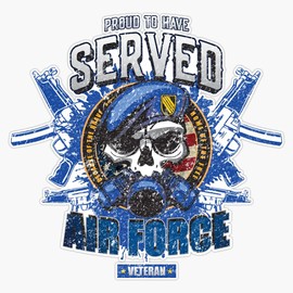 Air Force Military Veteran - Proud to Have Served Vinyl Sticker Waterproof Decal Laptop Wall Window Bumper Sticker 5"F