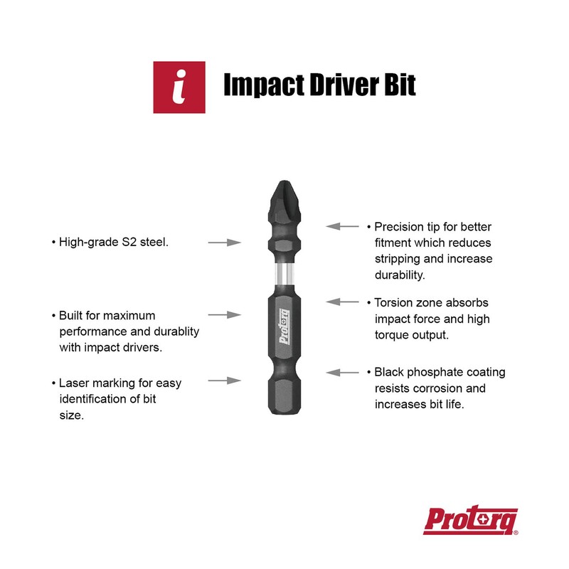Protorq Impact Driving Accessory Set, 42-Piece,Industrial Strength, 1/4" Hex Shank