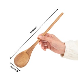 Wooden Spoons for Cooking, MZROO Wooden Spoon 12.5 Inch Long Handle Wooden Cooking Spoon Mixing spoons Tasting Spoons for Nonstick Cookware