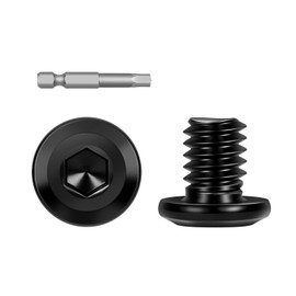 50 PCS M5 x 10mm Flat Head Socket Cap Screws Bolts, Flat Round Head Furniture Allen Bolts, Stainless Steel 304, Black Coating, Screwdriver Bit Included