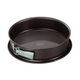 Dr. Oetker Springform Ø 30 cm, Backform der Serie Back-Edition mit Emaille-Servierboden, runde Kuchenform aus Stahl mit Antihaftbeschichtung (Farbe: braun), Menge: 1 Stück