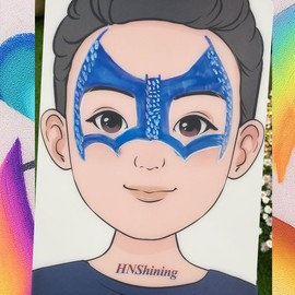 2 Pieces HNSHINING Makeup Painting Practice Board,Face Paint Practice Board,Reusable Painting Exercise Template,Stage Makeup Paint Tool,Display for Stage&Home Face Make Up Painting (Boy)