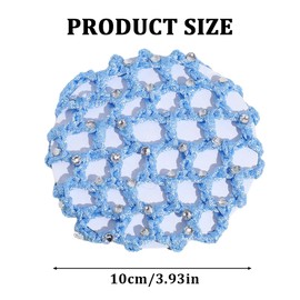 HNJUSR Hair Net Bun Hair Net Set, 4 Pieces Hair Net with Rhinestones in Crystal Girls Hair Net Ballet Bun Net Knot Net Hairstyle Aid for Ballet Dance, Dancer, Nurse