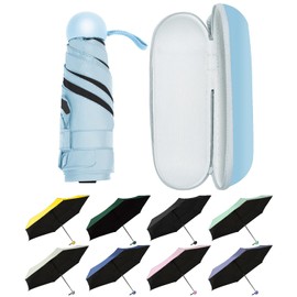 UVANTI Umbrella Small Mini Umbrella with Case - Light Folding Compact Travel Umbrella Lightweight Portable Parasol for Backpack Purse - Sun & Rain Pocket UV Umbrellas for Kids Girls Boys Women