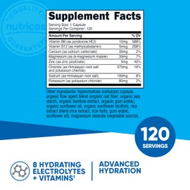 Nutricost Electrolyte Complex Advanced Hydration (120 Capsules) - 8 Hydrating Electrolytes & Vitamins, Gluten Free, Non-GMO, Vegetarian