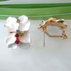 Navachi 18k Gold Plated Colorful Crystal Multi-color Enamel Leaves Flower