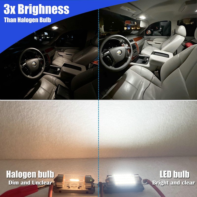 YESCHE 50-Pack LED Interior Light Kit Map Dome Bulb for