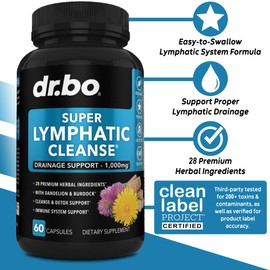 Lymphatic Drainage Supplements Pills - Lymphatic Support Total Herbal Cleanse Products Echinacea, Ginger, Dandelion, Red Root & Red Clover Supplement - Lymph Node Detox Cleanse Lymph System Drainage