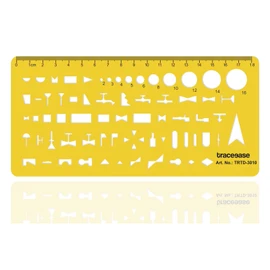 Water Supply & Drainage Template Piping Durable Plastic Drafting Tool for Interior Outdoor Design School Studying Office Building Commercial Projects Engineering Technical Drawings