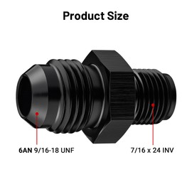 EVIL ENERGY 6AN Male to 7/16 x 24 Inverted Flare Thread Fitting Adapter Straight