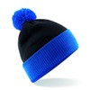 Beechfield Snowstar two-tone knitted hat, black