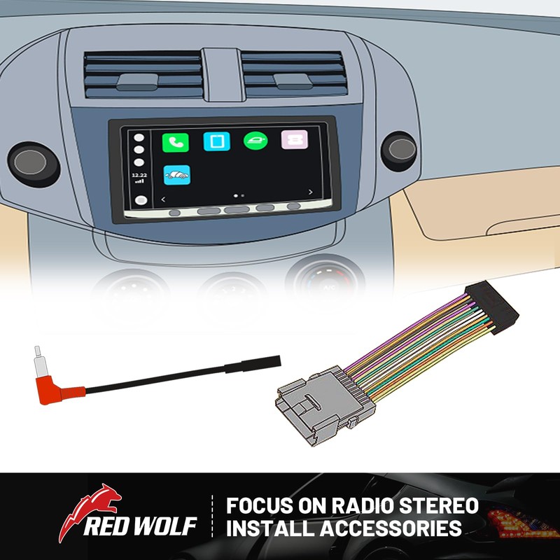 RED WOLF 24 PINS Backup Camera T-Harness for 2014-2019 Toyota