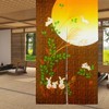 LIGICKY Japanese Doorway Curtain Noren Cute Rabbit Under Moon Home
