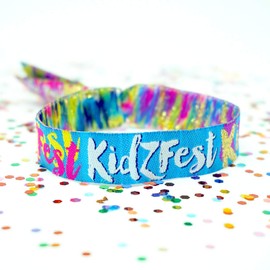 KIDZFEST Children's Birthday Party festival Wristbands 10 Pack ~ Kids Fest Lockdown Party Favours Accessories, Party Bag Fillers for Kids