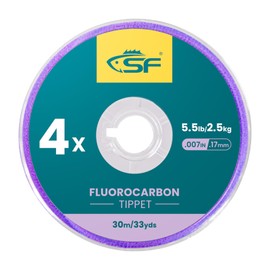 SF Clear Fluorocarbon Fly Fishing Tippet Material Line Leaders and Tippet Tenkara 30M 4X 1PCS