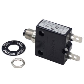 Genuine Thermal Circuit Breaker 14A 125/250VAC 32VDC 98 Series Push-Button-to-Reset Thermal Overload Circuit Breaker with Plug-in Quick Connect Terminals KUOYUH 98 Series