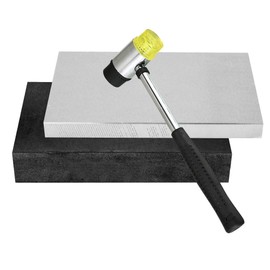 Oudtinx Steel and Rubber Block 2 Pcs Work Bench Blocks Stamping Block for Hammering, Shaping, Chasing, Flattening Metals 4" x 6"(10cmx15cm)