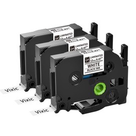 3 x Vixic Compatible with Brother TZe-231 TZe231 TZc 231 Tz Tape, 12 mm 0.47 Laminated White Label Tape Compatible with Brother P-touch PT-H100R PT-D400 H105 E100 PT-1000 PT-H110 H101, Black on White